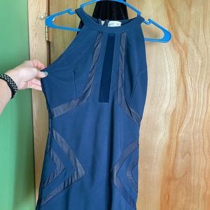 Navy blue fitted mini dress